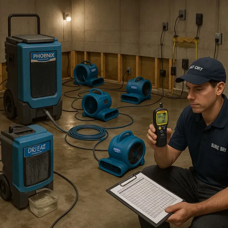 Structural Drying and Dehumidification process in Harpswell Center, ME